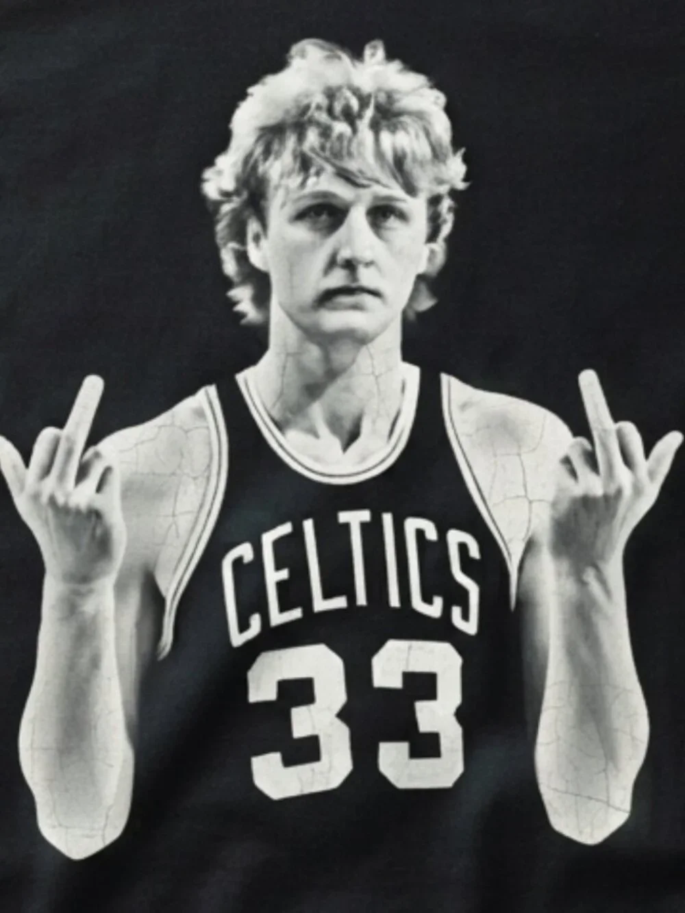 Larry Bird Boston Celtics 33 Legend Graphic Black T-Shirt
